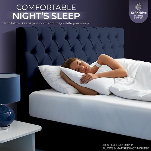 Waterproof Mattress Protector and Pillow Cases, Queen Size, Includes +2 Zippered Pillow Protectors and 1 Mattress Cover Set, Fitted Sheet Style Deep Pockets with All Around Elastic