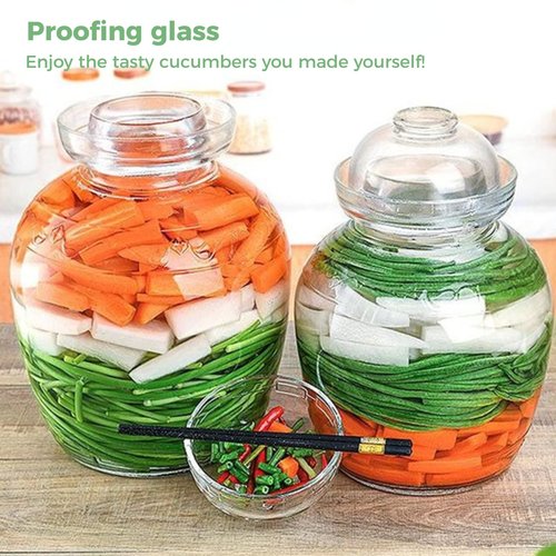 Anjetan 1.5L/2.5L/4.5L Glass Fermenting Jar, Large Capacity Sealed Pickle Jar, (C 4.5L/158oz)