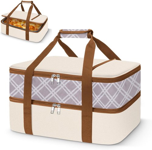 Coobiiya Insulated Casserole Carrier - Keeps Food Hot or Cold | Portable Tote Fits 9" x 13" Dish