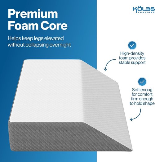Kölbs Extra Wide Leg Elevation Pillow - Chic Jacquard Cover for Ultimate Comfort | XL Size for Post-Surgery Relief
