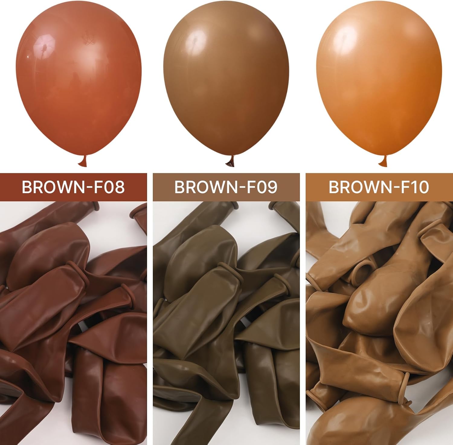 PartyWoo Brown Balloons - 50 Pcs 12 Inch Dark Brown Latex Helium Balloons for Weddings & Parties