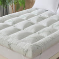 WhatsBedding 5-Inch Memory Foam Mattress Topper - Soft Bamboo Viscose, Breathable Design, Queen Size 80x60in