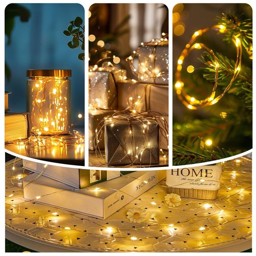 HXWEIYE 6 Pack Rechargeable Fairy Lights Battery Operated with Remote & DIY Timer, 7ft 20LED Mini Twinkle String Light for Mason Jar DIY Wedding Table Centerpieces Party Bedroom Christmas (Warm White)