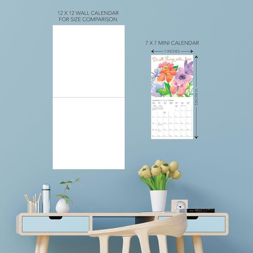 Graphique 2026 Mini Wall Calendar - Live Love Laugh | 7” x 7” | Thick Paper | Home & Office Organizer | 3 Languages & Holidays