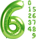Number 6 Balloon by [Brand Name] - 40 Inch Light Green Birthday Decoration for Boys & Girls