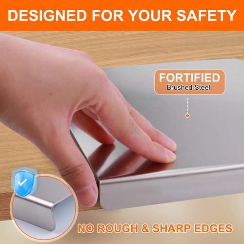 304 Stainless Steel Cutting Board with 2 Pack Non-Slip Mats, Yoposeo Heavy Duty Baking Cutting Chopping Boards for Kitchen, Meat, Fruits, Vegetables, Bread and Baking (15.7" X 11.8"/ 40 X 30cm)