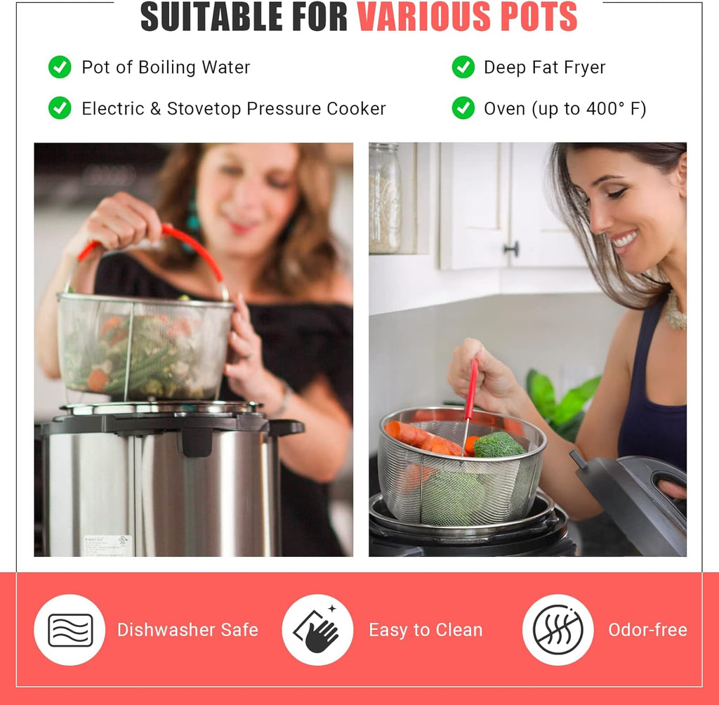 Salbree Steamer Basket - Stainless Steel Strainer for 3 Qt Instant Pot | Fits 6 Qt & 8 Qt Models