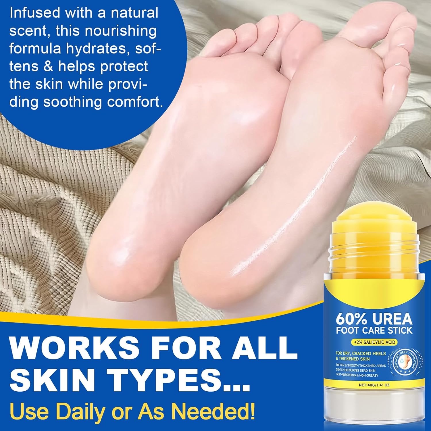 Regine Switzerland Urea Cream Stick - Maximum Strength Exfoliating Foot Balm with 2% Salicylic Acid | 1.4oz