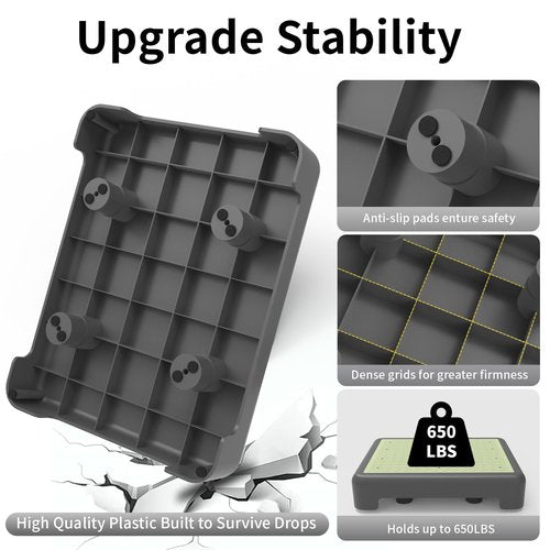 TENGYI One Step Stool for Adults, Noctilucent Bed Step Stools, 650 LBS Capacity, Non-Slip Safety Step Platform Indoor and Outdoor for Seniors, Wide Step Stools Elderly Assistance at Night