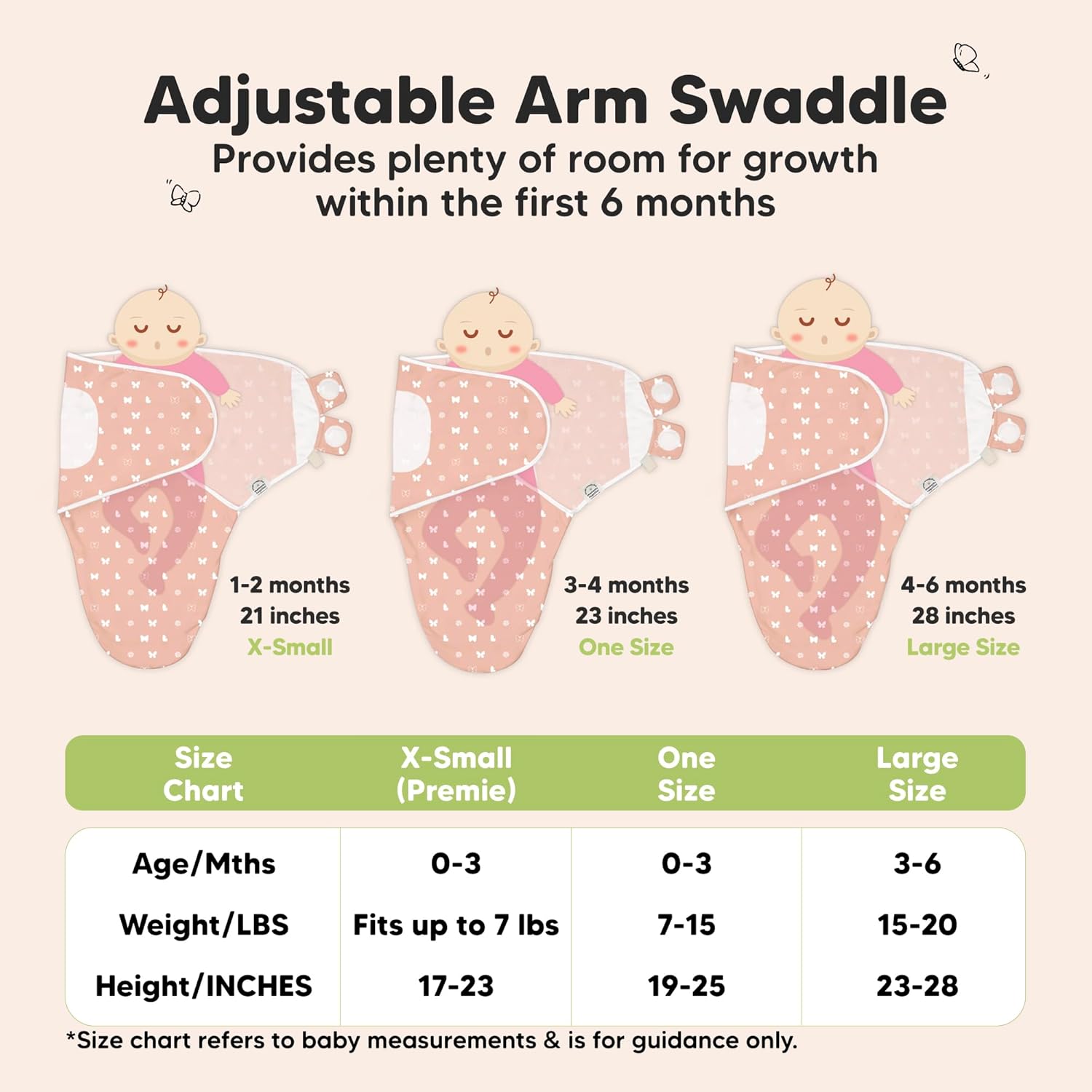Organic Baby Swaddle Sleep Sacks by [Brand Name] - Soft & Snug Swaddles for Newborns 0-3 Months | Butterflies, XS