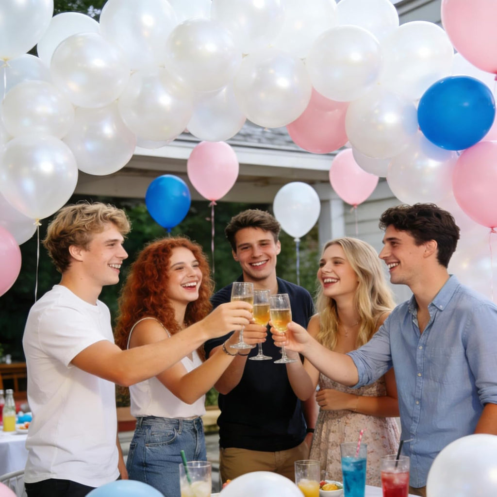 Pearl White Latex Balloons by [Brand Name] - 110pcs 12-Inch Balloons for Birthday Parties & Baby Showers