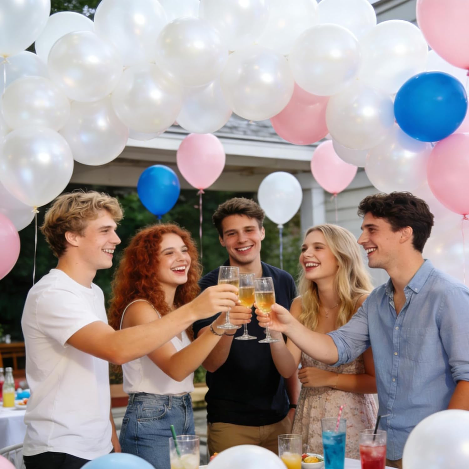 Pearl White Latex Balloons by [Brand Name] - 110pcs 12-Inch Balloons for Birthday Parties & Baby Showers