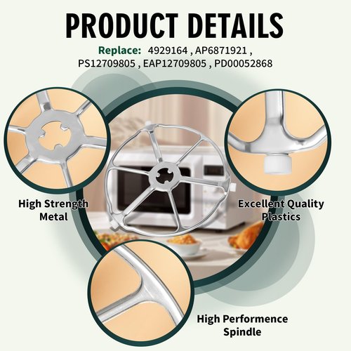 WB02X32600 WB06X10651 Rotating Ring Tray Support Compatible with GE JT3800SH8SS ZSB9131N1SS ZSC1001KSS01 ZSB9131N2SS, Microwave Glass Turntable Rotating Ring Replace 4929164 AP6871921 EAP12709805