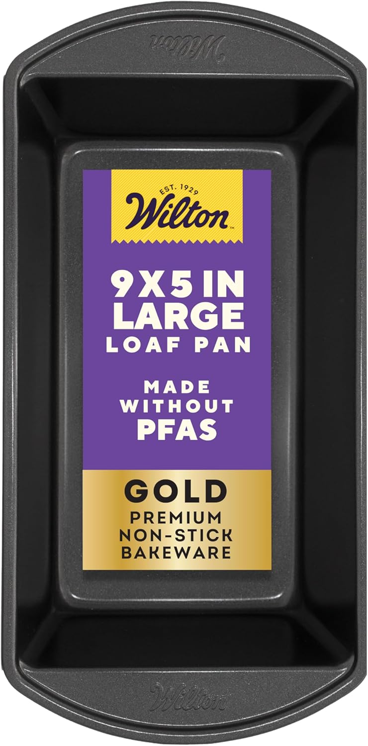 Wilton Gold Non-Stick Loaf Pan - Perfect for Breads & Pound Cakes - Even Heat Distribution | 9.25 x 5.25 x 2.75 Inch