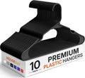 HOUSE DAY Premium Plastic Hangers - Heavy Duty Space-Saving Clothes Organizer | 10 Pack (Black)