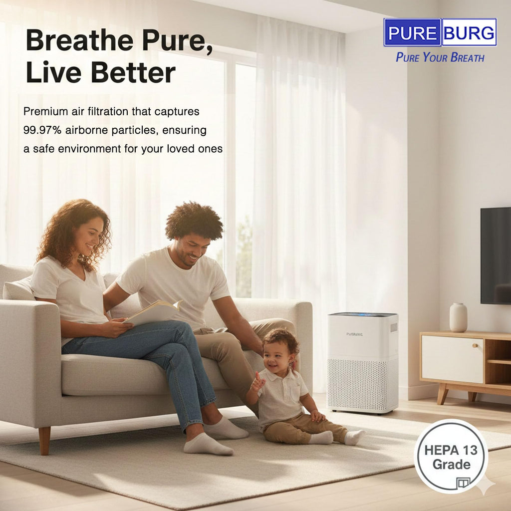 PUREBURG Replacement Filter Kit Compatible with Mila Air Purifier, H13 HEPA (with 2 filter Sock) Activated Carbon For Air Clean Dust VOCs Odor