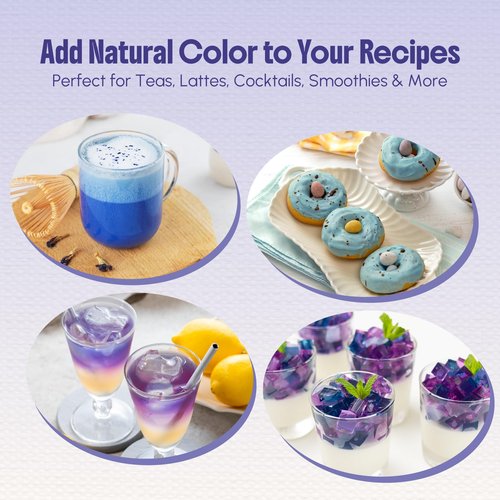 CCnature 4 Oz Butterfly Pea Flower Tea loose leaf- Blue Tea | for Blue & Purple Drinks and Food Coloring | Antioxidant Rich - 100% Natural, Non-GMO | 300+ Cups