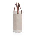 PICNIC TIME Pinot Jute Single Bottle Insulated Wine Bag, Wine Tote Bag, Wine Gift Bag, (Beige)