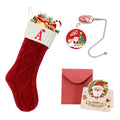 Ulico Initial Christmas Stockings, 18’’ Large Embroidered Monogram Knit Christmas Stocking,Xmas Stocking for Kids, Holiday and Family Stocking for Fireplace or Party Decoration Red-White Letter A
