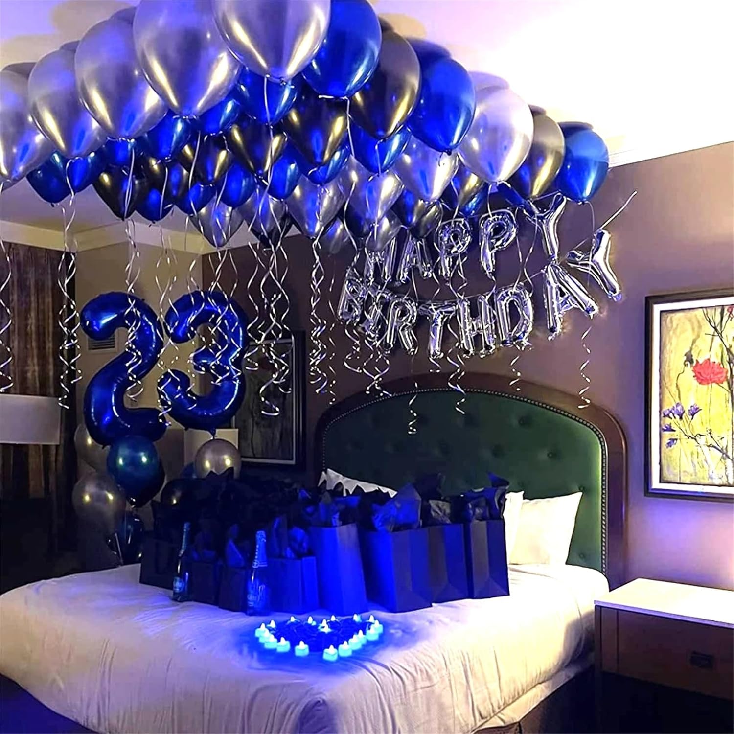 Skiennix Navy Blue Number 3 Balloon - 40In Large Foil Balloon for 3rd Birthday Party Decor
