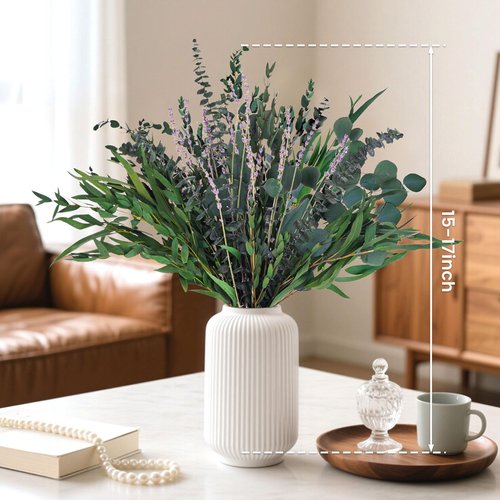 DomeStar Eucalyptus for Shower with Lavender, 15–17'' Mixed Stems (1 Pack) – Dried Orange Slices & Hook, Bathroom Hanging Decor, Spa Gift, DIY Christmas Wreath/Sachet
