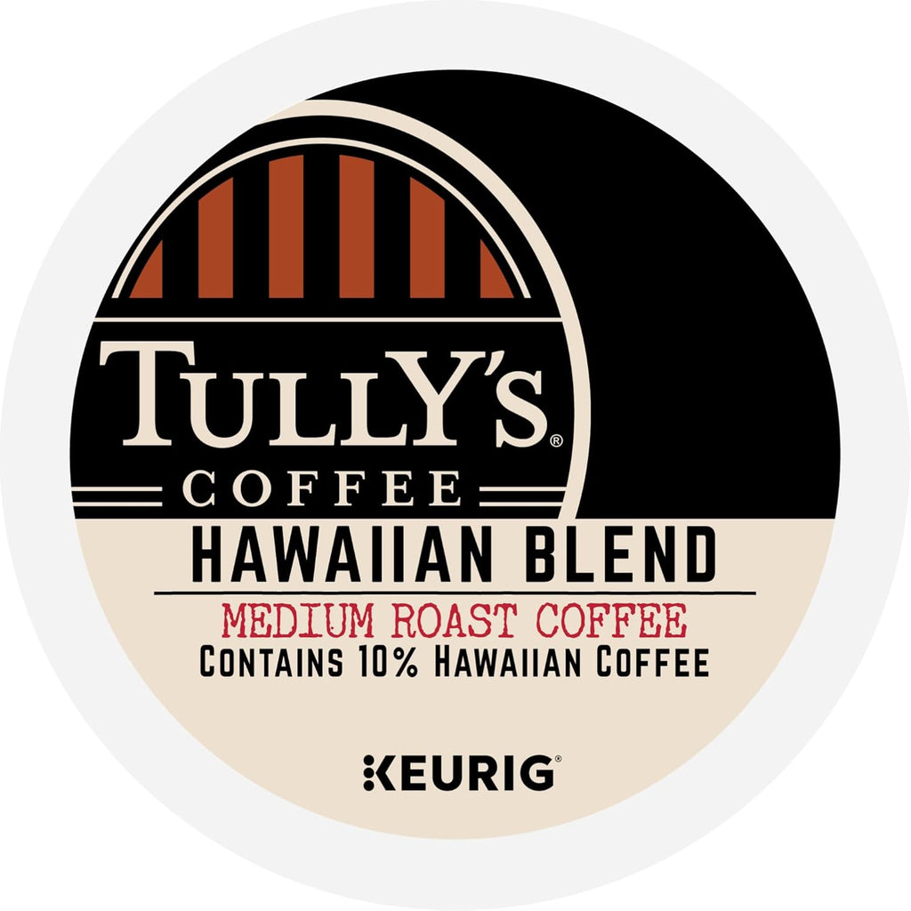 Tully's Coffee Hawaiian Blend K-Cup Pods - Medium Roast, 72 Count | Perfect for Keurig Brewers