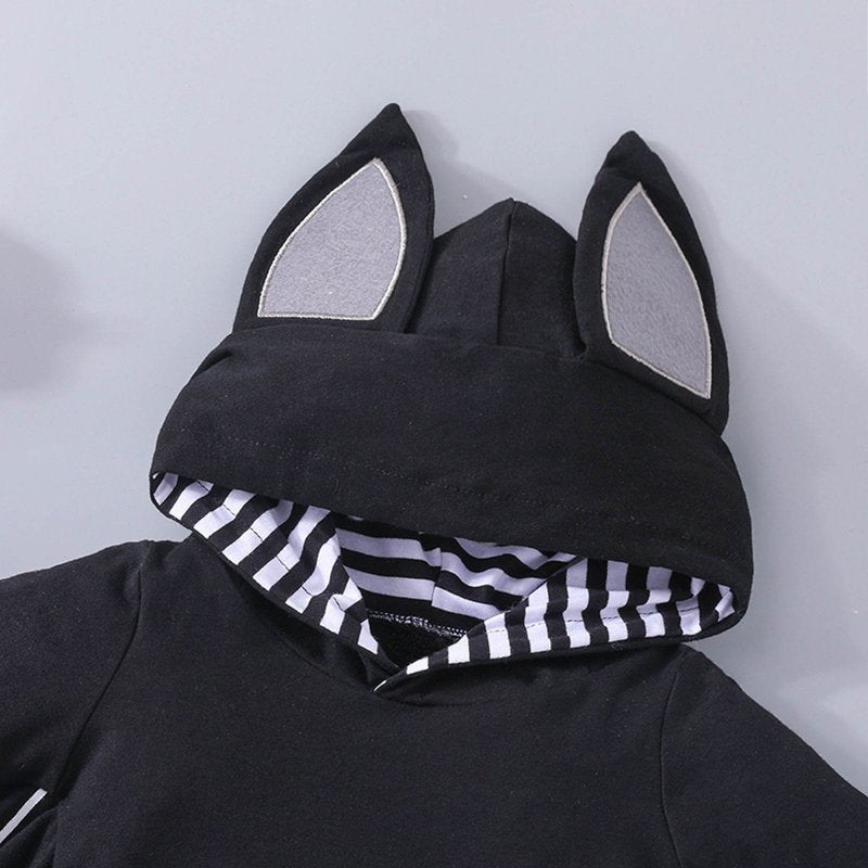 Baby Skeleton Jumpsuit with Wings and Hat - 18-24 Months Black Variant