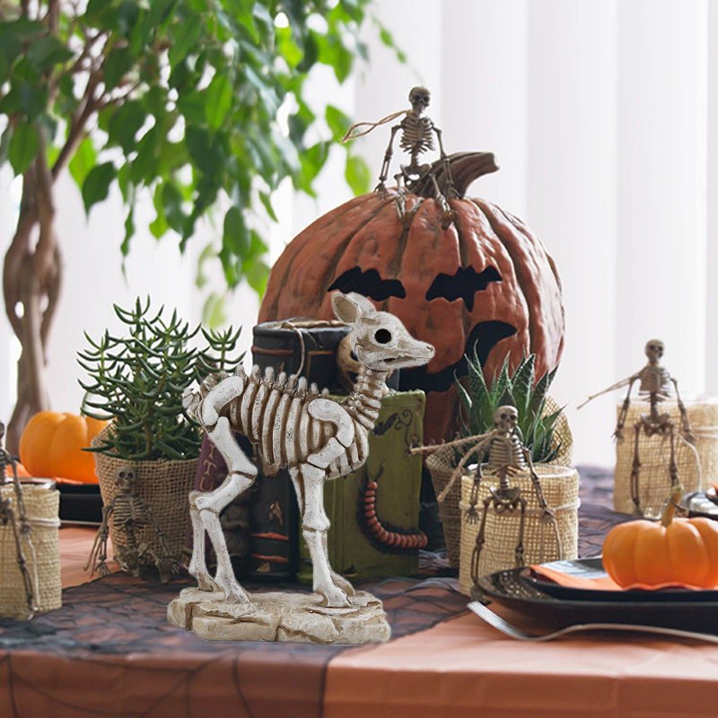 InsCrazy Deer Skeleton Halloween Decoration - Outdoor Yard Prop with Antlers - Z-A Variation