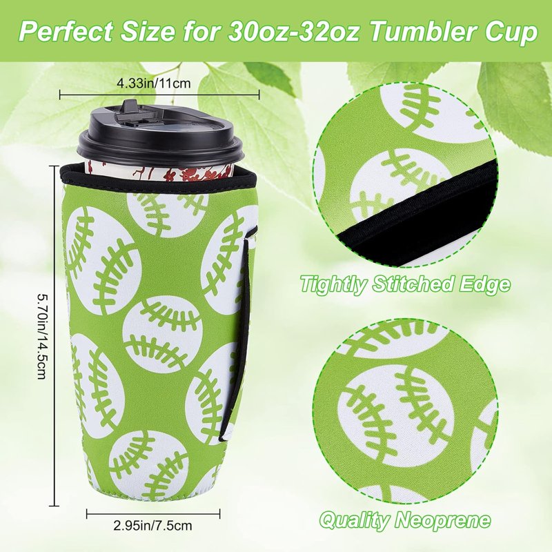 Reusable Neoprene Drink Sleeve Holder for Iced Coffee - 186x140mm