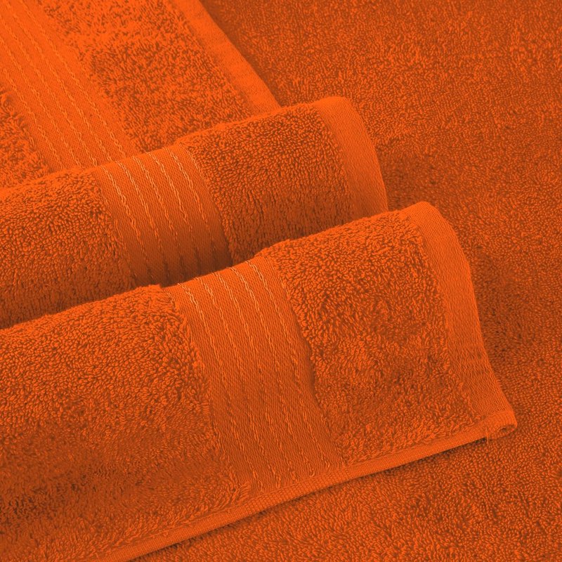 Orange 6-Piece Turkish Cotton Towel Set - Highly Absorbent & Soft Bathroom Towels