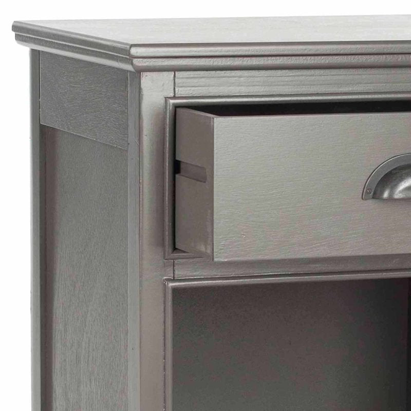 Solid Pine One Drawer Side Table with Two Shelves - Multiple Colors