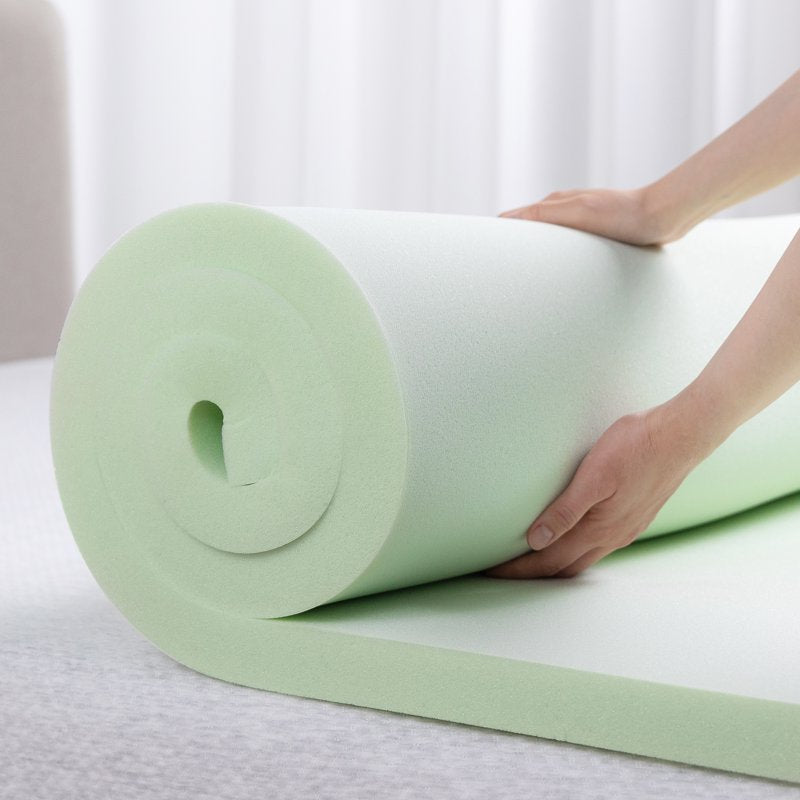 Queen Green Tea Memory Foam Mattress Topper - 1.5 Inch Support & Freshness