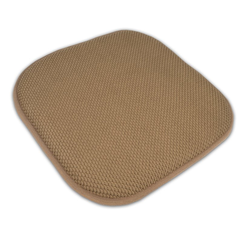 Memory Foam Chair Pad - Non-Slip Back, 16" x 16", Taupe, 12-Pack
