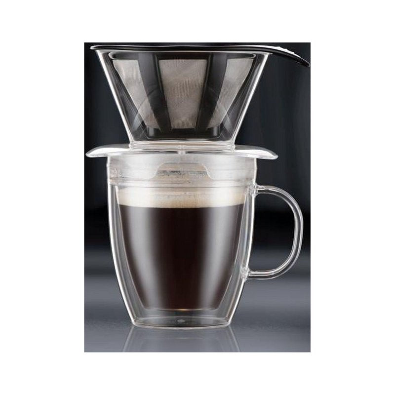 Pour Over Coffee Dripper Set with Double Wall Mug - 12 Ounce