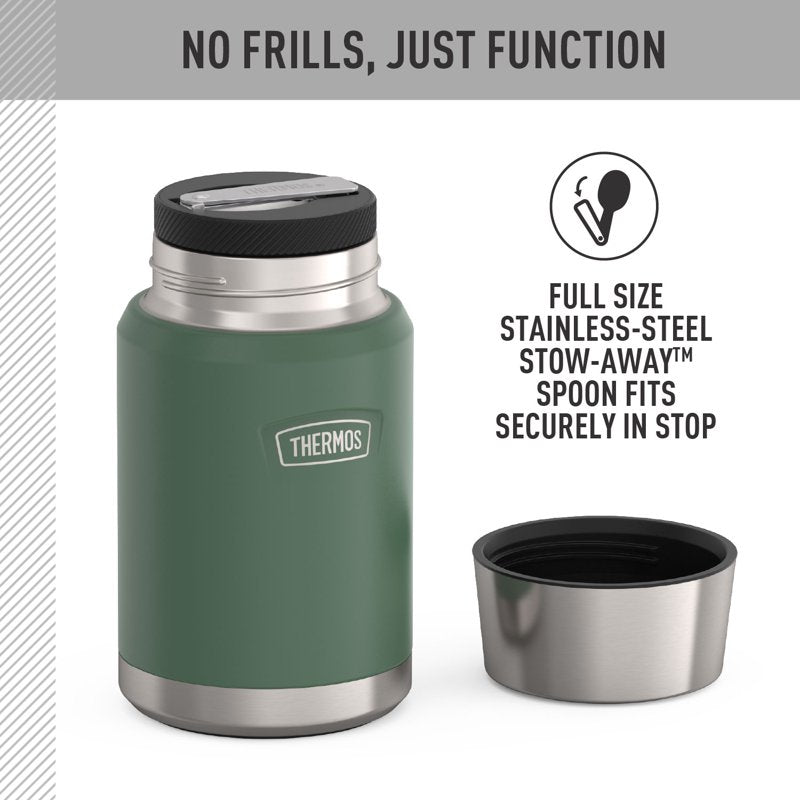 Stainless Steel Insulated Food Jar with Spoon - 24oz Alpine Green