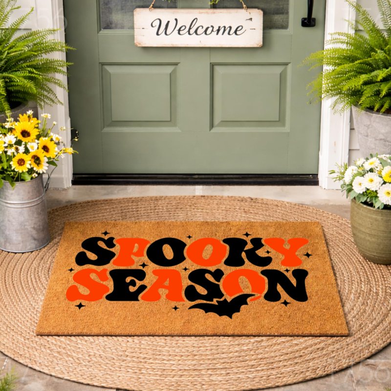 Halloween Door Mat 18x30 Spooky Season Welcome Mat Autumn Decor Gift