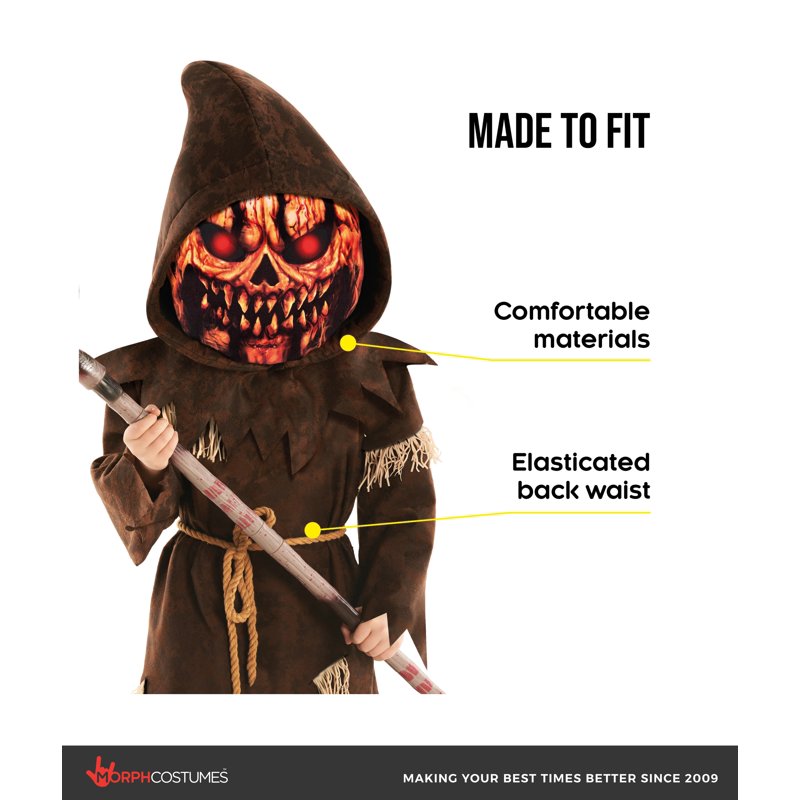 Boys Pumpkin Monster Brown Fork Halloween Costume - Size M Variation of THIS listing