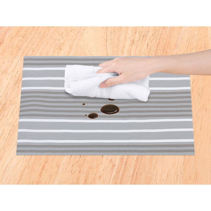 Placemats Set of 8 for Kitchen Table Decor - Gray