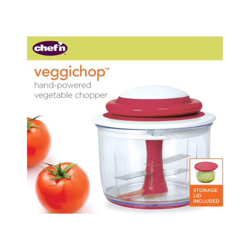 Hand-Powered Food Chopper - Cherry Red VeggiChop