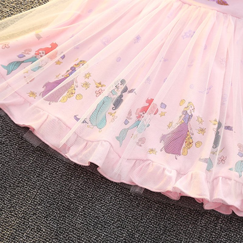 Toddler Girl Princess Dress with Fly Sleeves - Pink Mermaid Variation 2-3T