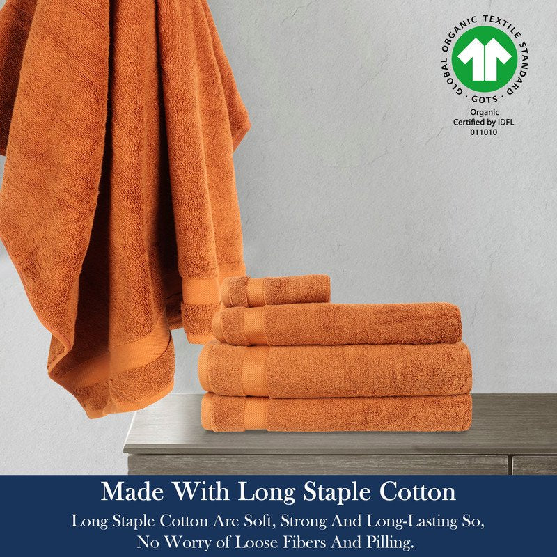 Burnt Caramel Organic Cotton Towel Set - 20-Piece Plush, Quick Dry, Eco-Friendly
