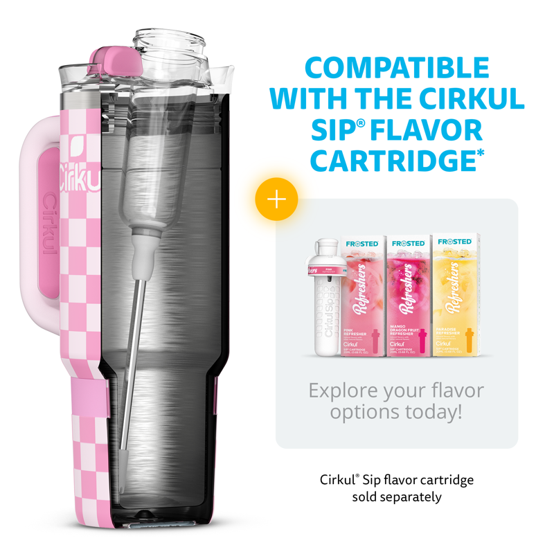 30oz Travel StrawSip Tumbler - Insulated Stainless Steel - Pixel Pink