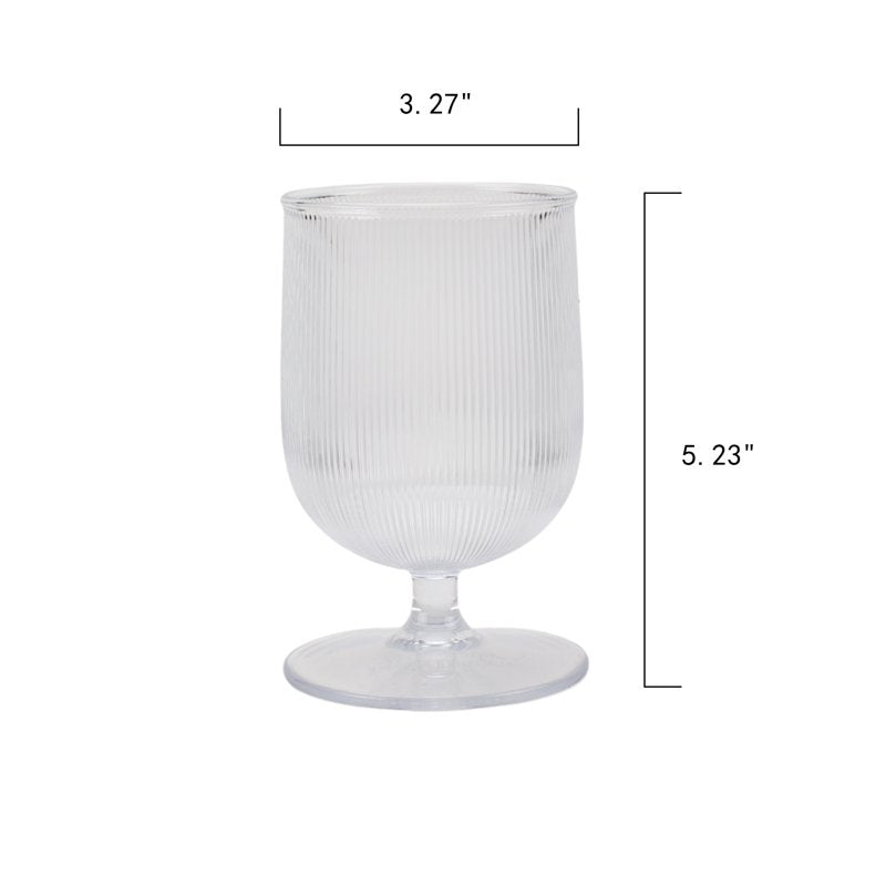 12-Ounce Clear Tritan Ribbed Goblet - Clear Finish