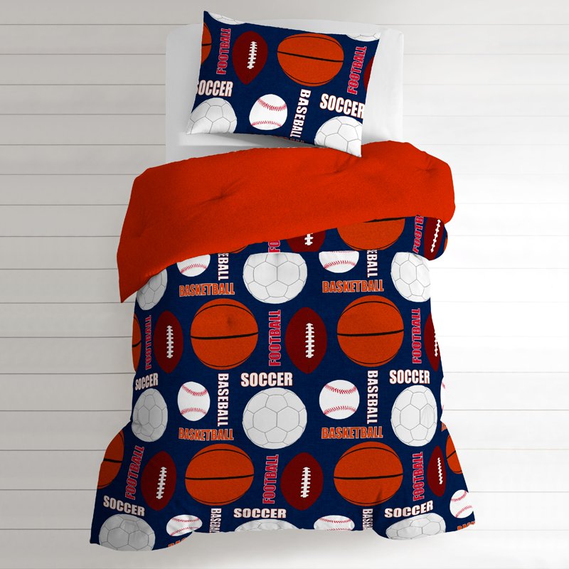Dream Factory All Sports Twin Comforter Set - Navy Pattern Microfiber Bedding