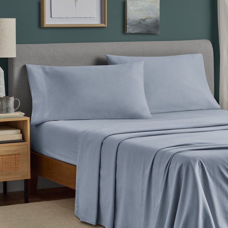 King Size 100% Cotton Dreamy Soft Pillowcases - Blue, 220 Thread Count