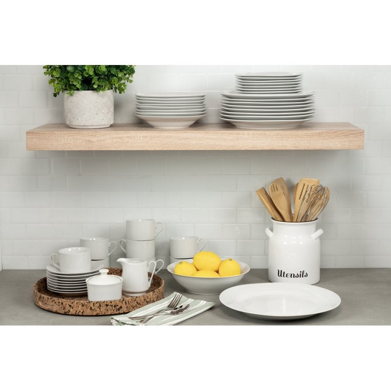 Simply White Round 45-Piece Dinnerware Set - Service for 8