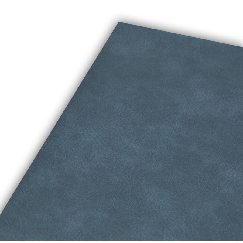 Faux Leather Placemats Set of 4 - Reversible Non-Slip - Blue/Navy