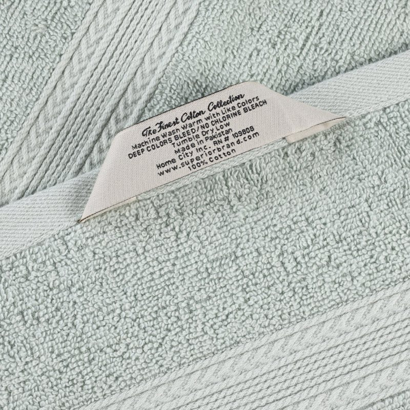Eco-Friendly Cotton Towel Set - Aqua Marine, 6-Piece Bath, Hand & Face Towels - Recycled & Quick-Drying