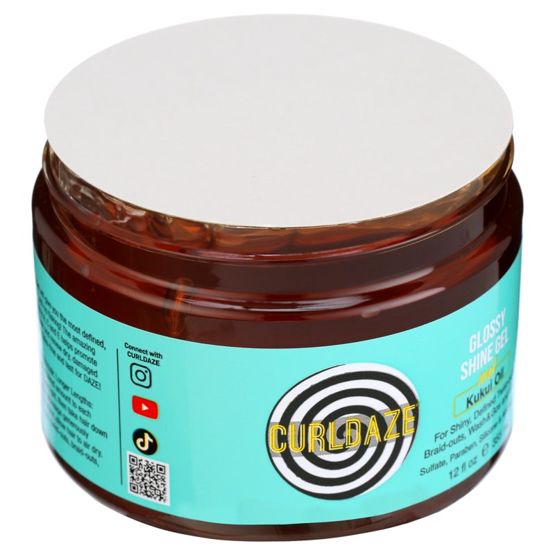 Glossy Shine Gel with Kukui Oil - Moisturizing Hair Styling Gel 12 oz