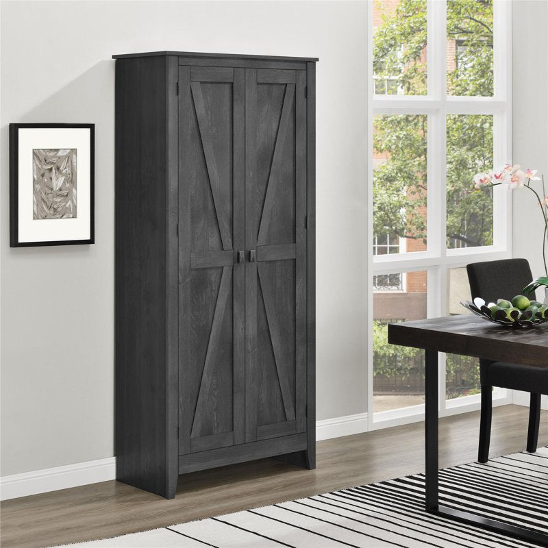 Farmington Rustic Gray Storage Cabinet 31.5" Wide with Adjustable Shelves
